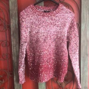 Womens flecked crewneck sweater